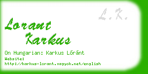 lorant karkus business card